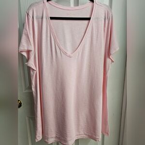 Lilly Pulitzer Etta V-Neck Tee Shirt Calla Lilly Pink XXL